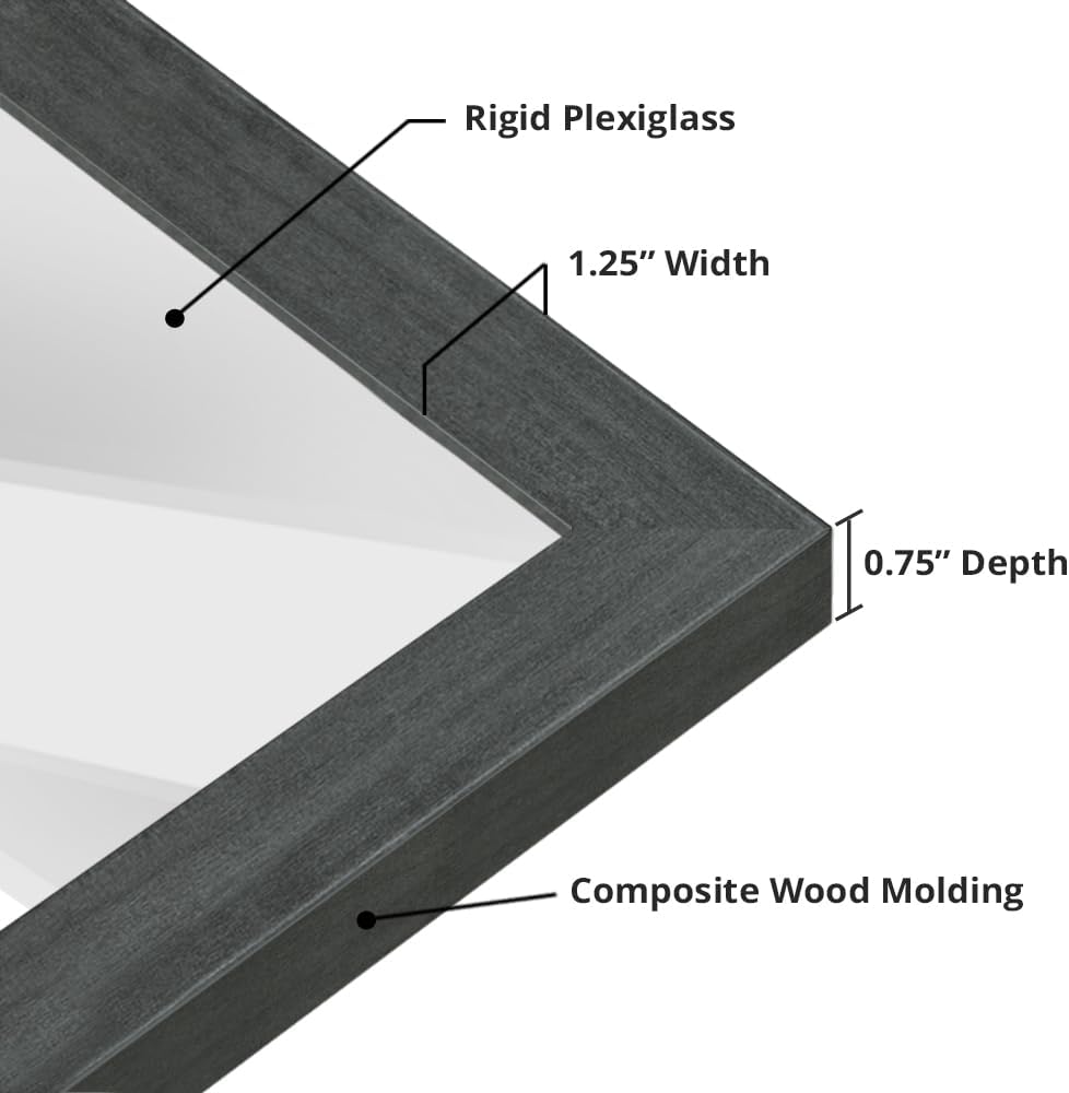 wallsthatspeak 16x16 Slate Gray Picture Frame for Puzzles Posters Photos or Artwork
