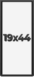 19x44 Shadow Box Frame Black | 1 Inch Deep Solid Wood Shadowbox Display Frame | UV Resistant Acrylic Plexiglass, Acid Free Backing, and Hanging Hardware | Dugan Picture Frame Style