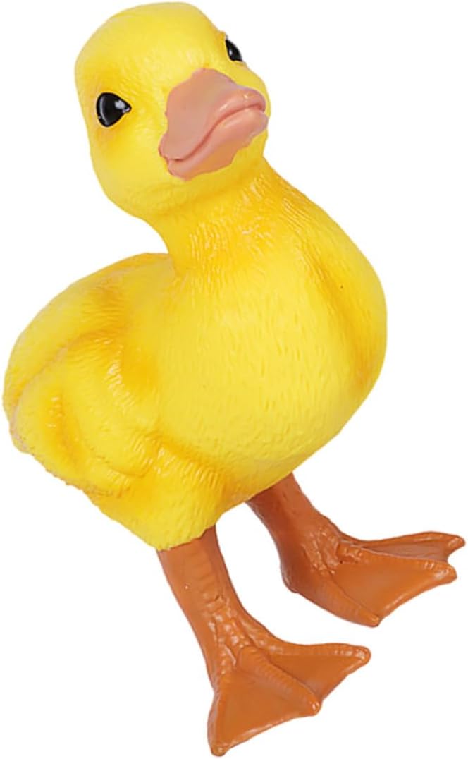 Realistic Yellow Duck Model Plastic Animal Figurine Educational Ornament for Aquarium Decoration and Science Learning