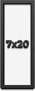 7x20 Shadow Box Frame Black | 1 Inch Deep Solid Wood Shadowbox Display Frame | UV Resistant Acrylic Plexiglass, Acid Free Backing, and Hanging Hardware | Dugan Picture Frame Style
