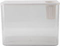Small Fish Tank Plastic Clear Ecological Desktop Aquarium Miniature Design Space Saving for Goldfish Shrimp Betta Fish Turtle Living Room Desktop 12.4 Inch (White)