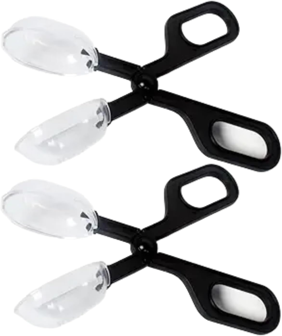 2Pcs Black Reptiles Feeding Scooper Poop Cleaning Clamp Spoon-shaped Tips Feeder Tweezers Aquarium Tank and Terrarium Cleaning Tool, For Lizard Tarantulas Reptile Supplies Reptiles and Amphibians