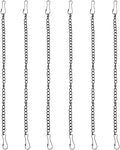 Ciieeo 6pcs Black Hanging Chains with Hooks Metal Chain for Office Signs and Posters Stainless Steel Decorative Hanging Kit for Ceiling Fans and Light Fixtures