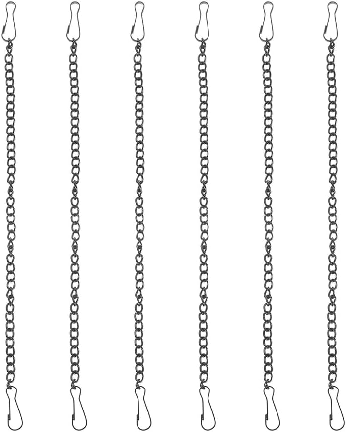 Ciieeo 6pcs Black Hanging Chains with Hooks Metal Chain for Office Signs and Posters Stainless Steel Decorative Hanging Kit for Ceiling Fans and Light Fixtures