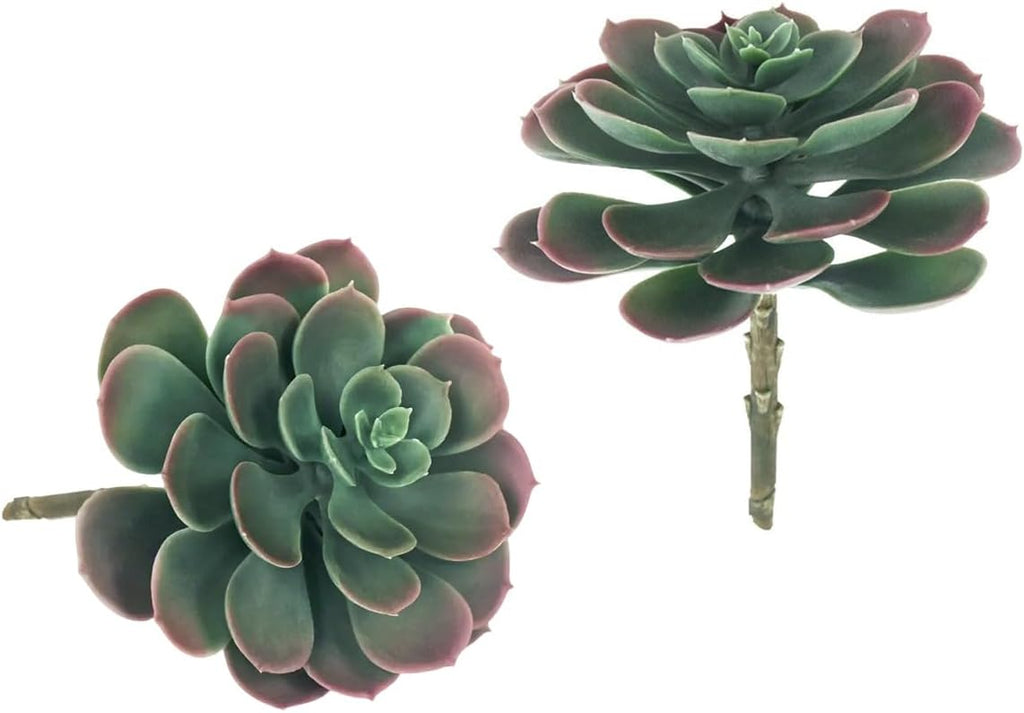 2Pcs Artificial Succulent Plants, Lotus Flower Realistic Fake Succulents, Fake Plant for Garden Arrangement Decor, Autumn
