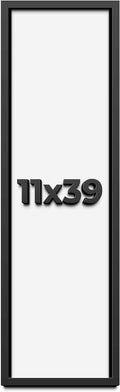 11x39 Shadow Box Frame Black | 1 Inch Deep Solid Wood Shadowbox Display Frame | UV Resistant Acrylic Plexiglass, Acid Free Backing, and Hanging Hardware | Dugan Picture Frame Style