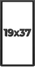 19x37 Shadow Box Frame Black | 1 Inch Deep Solid Wood Shadowbox Display | UV Resistant Acrylic Plexiglass, Acid Free Backing, Hanging Hardware | Dugan Picture Frame Style