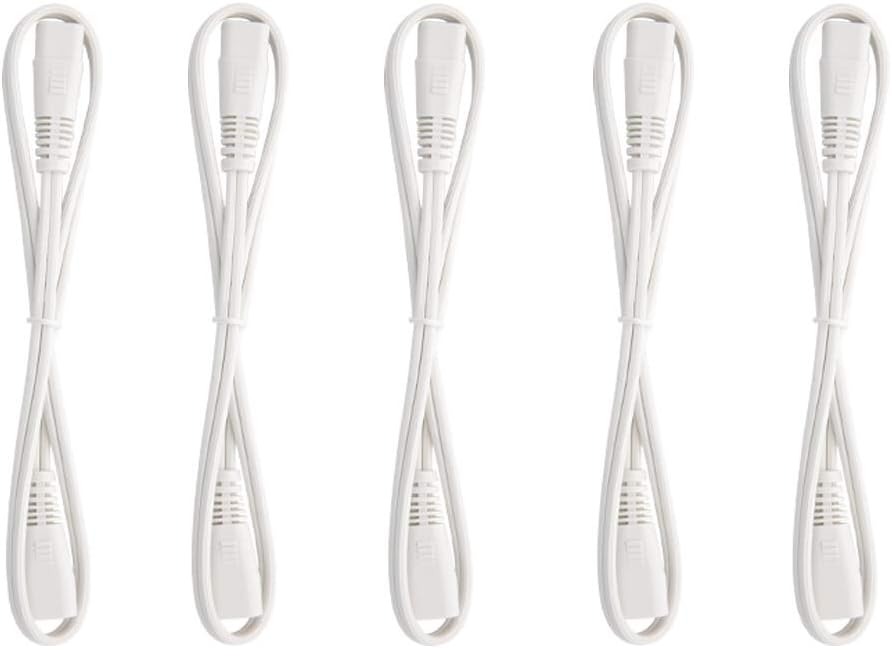 Maxxima 2 Ft. Extension Cable for Linkable Under Cabinet Lights, Combine up to 10 Feet per Pack (5 Pack)