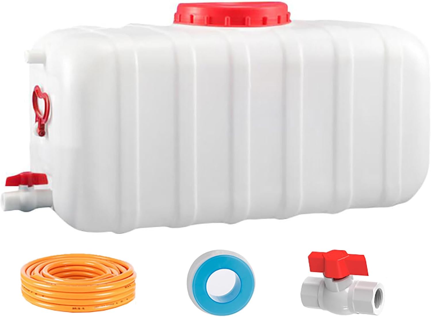 Large Capacity Water Tank with Spigot for Camping Plastic Water Storage Tank Water Container for Emergency Storage Household Outdoor Camping RV Self-Driving Tour(Size:50L/13.2gallon)