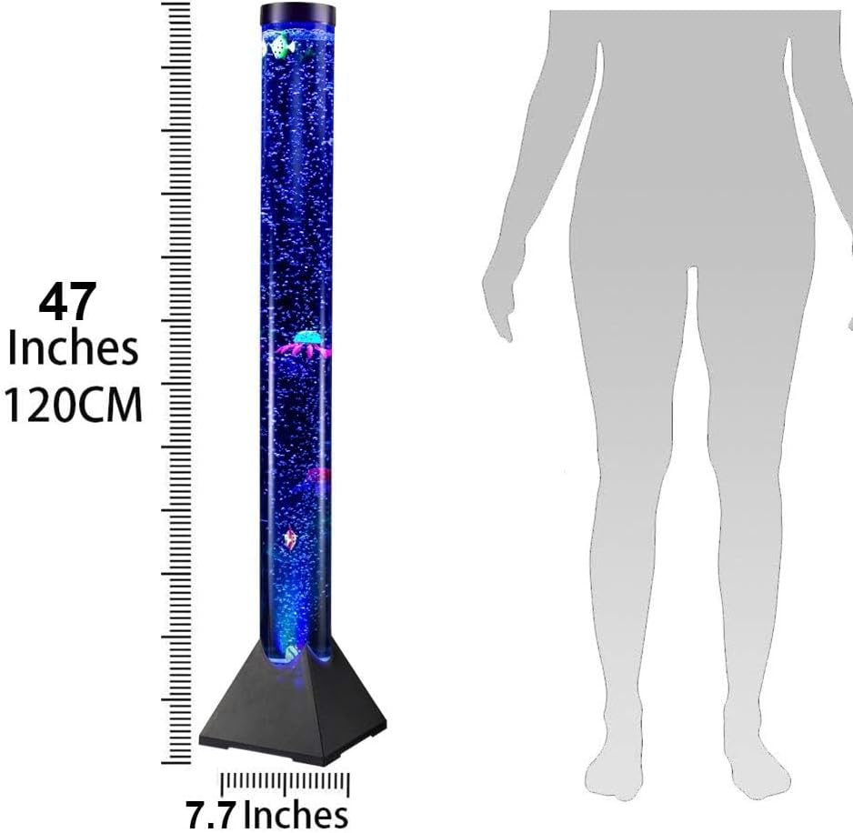EDIER 3.9 FT Fish Bubble Tube, Sensory Bubble Lamp, Fish Lamp with Remote Control for Bedroom,Living Room,Great Gifts for Autism