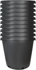 10 Pack 15 Gallon Black Plastic Garden Planter Pots Flower Seedling Container for Indoor Outdoor Plants Seedlings Flowers Vegetables Seedling Cuttings Succulents Transplanting