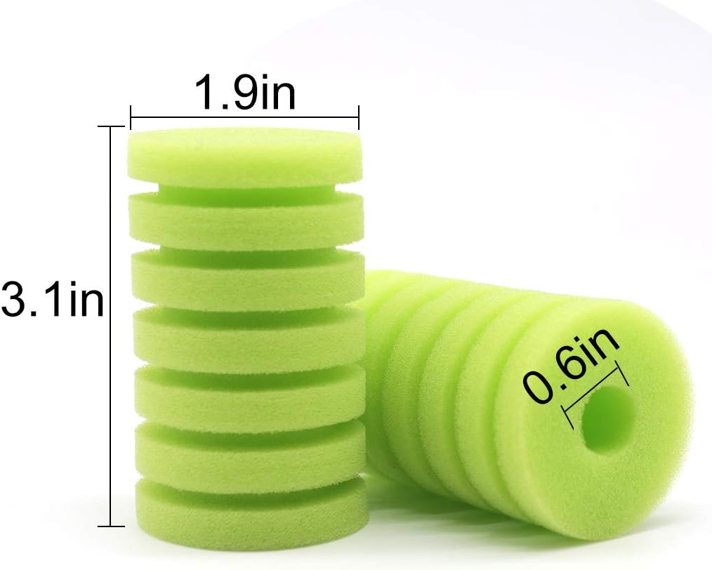 UPETTOOLS Aquarium Biochemical Sponge Filter, Ultra Quiet Aquarium Air Pump Bio Sponge Fish Tank Foam Filter (Green Sponge 4 Packs)