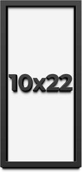 10x22 Shadow Box Frame Black | 1 Inch Deep Solid Wood Shadowbox Display Frame | UV Resistant Acrylic Plexiglass, Acid Free Backing, and Hanging Hardware | Dugan Picture Frame Style