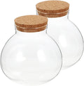 BESPORTBLE Round Glass Jars with Cork, Small Round Glass Dome Clear Cloche Globe Display Bell Jar Terrarium for Flower Dollhouse Mini Figure Collectible 2pcs 15cm