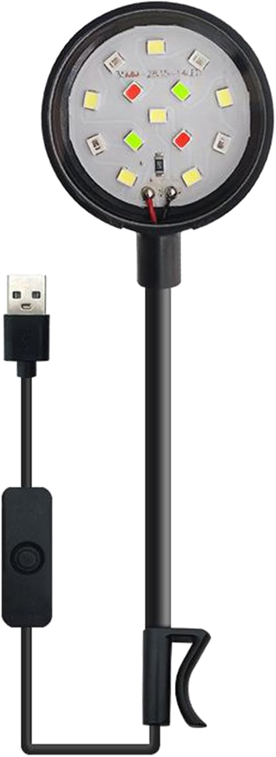 Lamps, Small Aquarium Fish Tank Led Light with USB Interface Clip On for Plant Aquarium, 9.00 * 6.00 * 4.00CM, Blue