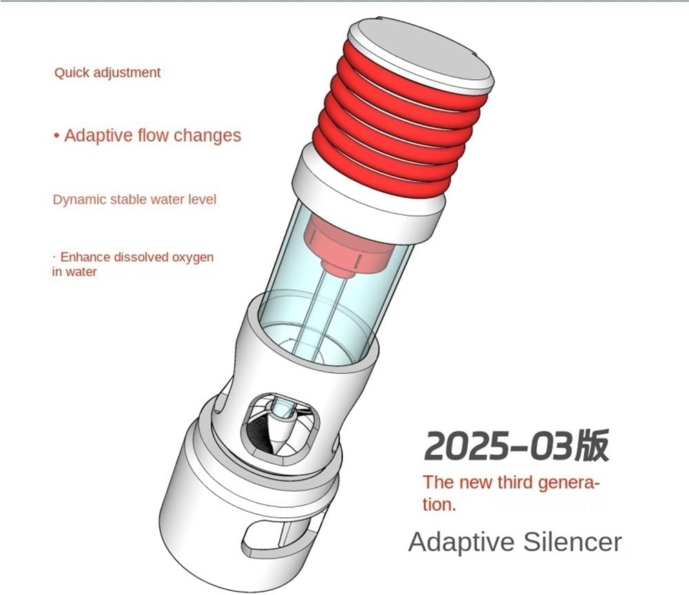 Fish Tank Silencer, H-Shaped Anti-Overflow Filter, Plastic Brush Spiral Filter, Fish Tank Accessory(Orange,20mm)