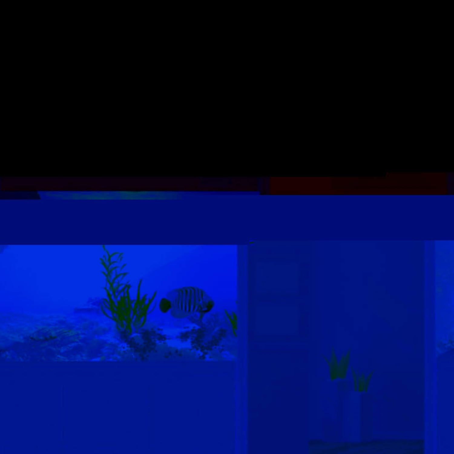 Aquarium Poster, Underwater Background Sticker Thicken PVC Adhesive Static Cling Backdrop Fish Decorative Paper(122×46cm)