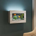 Aussie Aquariums 3.0 Wall Mounted Fish Tank Kit with LED Lighting, Built-in Filter System, Modern Space-Saving Design, Complete Accessories Set (View, Silver)