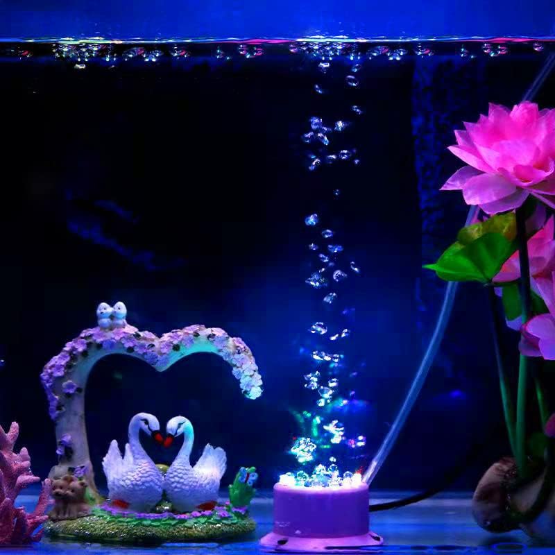 Aquarium Decorations - Resin Heart Swan Aquarium Supplies for Fish Tank Theme Decoration