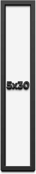5x30 in Shadow Box Frame Black | 1 Inch Deep Solid Wood Shadowbox Display Frame | UV Resistant Acrylic Plexiglass, Acid Free Backing, and Hanging Hardware | Dugan Picture Frame Style