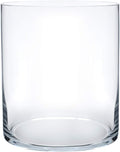 Royal Imports Flower Glass Vase Decorative Centerpiece for Home or Wedding - Cylinder Shape, 8" Tall, 6" Opening, Clear
