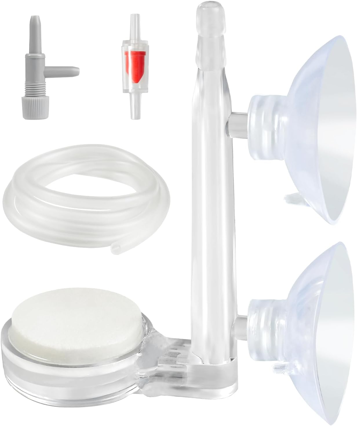 AQUANEAT Aquarium Air Stone Disc, 1 Inch Nano Bubble Stone Kit Quiet Dissolved Oxygen Diffuser with Accessories tubing and valves for Small Fish Tank