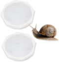 Transparent Snail Catcher for Aquarium & Habitat - 2 Pack Silicone Snail Water Dish, Calcium Feeder Bowl, Hideout & Toilet | Safe Pet Habitat Accessories (M)