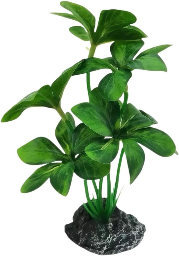 JGbaby Artificial Aquarium Plants,Fish Tank Decorations Betta Leaf Hammock 7in Realistic Silk & Plastic Plants, Hideout Decor for Betta. Goldfish,Reptiles,Small Tanks (Green Type-G)