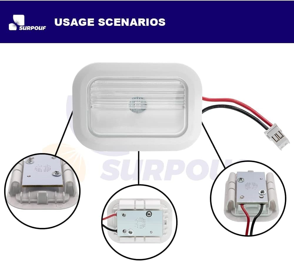 W10843353 W10695459 Refrigerator LED Light Module Assembly (2PCS) Fits for Whirlpool Maytag Replaces W11126053, W10660728, W10279030, W11205083