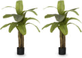 Maia Shop 2 Pack, 4ft Artificial Banana Tree Plant for House, Apartment or Office – Realistic Fake Indoor Plants for Living Room, Kitchen, Bedroom, Entryway or Bathroom