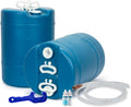 Legacy Food Storage 2 Emergency Water Storage Containers, Long Term 15 Gallon Water Tank with Wrench & Water Treatment Drops, for Camping, Prepping, Survival, 15.7" D, 21.5" H