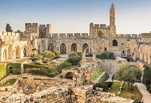 Jerusalem Backdrop Israel Historical Site Backdrops Old City Tower of David Backdrop for Commemorate Theme Portrait Photography Background 15x10ft Banner Photo Studio Props