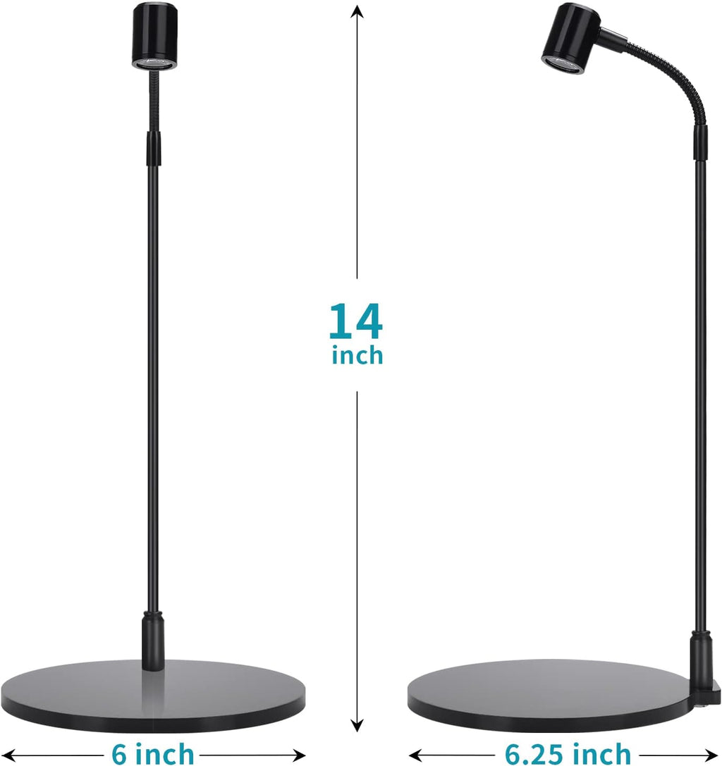 LED Aquarium Light, 3W USB Powered Fish Tank Plant Lamp with Black Base Board for 360 Betta Fish Bowl, Potted Plants, Succulents, Miniature Landscape