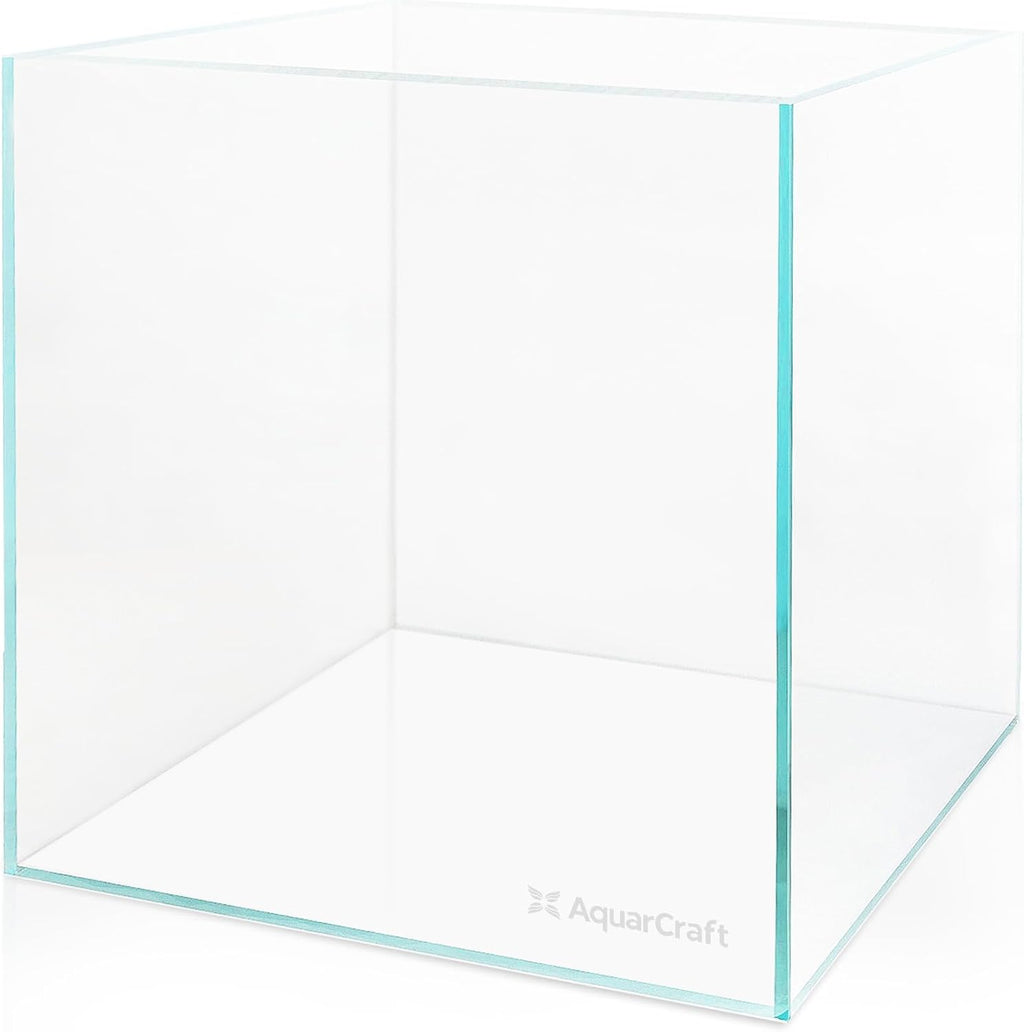 Ultra Clear Glass Fish Tank 6.5 Gallon, 6mm Thickened Rimless Aquarium Tank Low Iron, Cube Aquarium 11.8in x 11.8in x11.8in