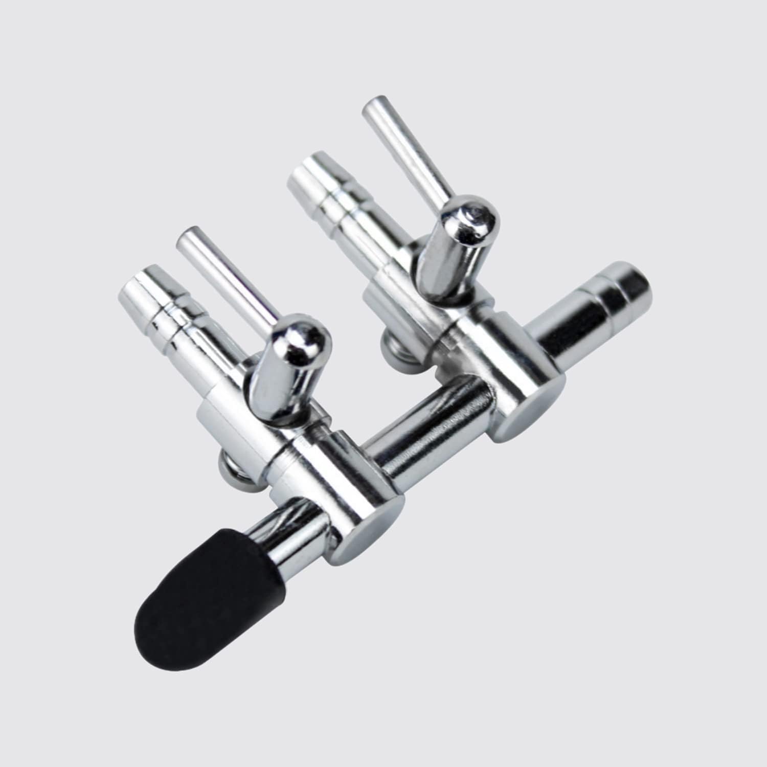 Aquarium Air Pump Splitter 7 in 1 Set 2-Way Air Flow Control Lever Valve & 2 Non-Return Check Valves & 4 Suction Cups for Fish Tank Airline Air Tube Hose