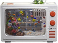 3 Gallon Desktop Aquarium, Retro TV Fish Tank, Fish Tank with Multi-Function Filter, High Transparency Fish Aquarium Made of AS Materials(White,7.2x7.7x12.0in)