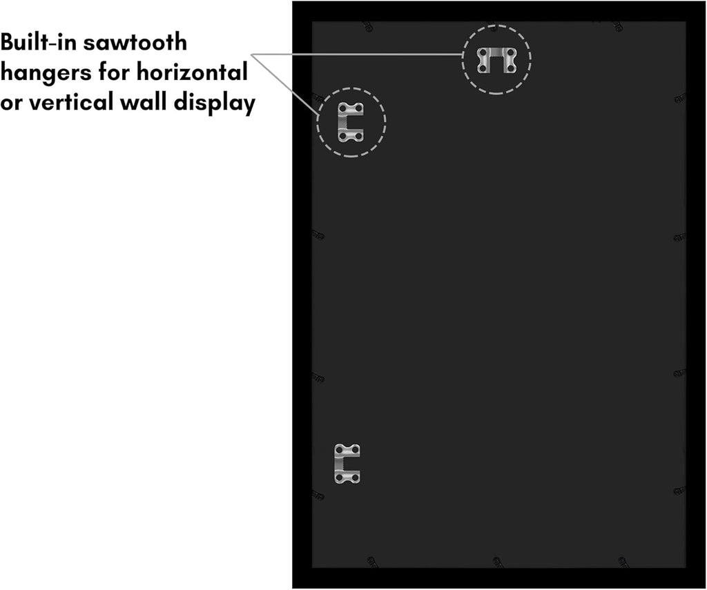 Americanflat 15x22 Picture Frame with Polished Plexiglass - Black Picture Frame - Wide Photo Frames Made of Engineered Wood for Vertical or Horizontal Wall Display - Epic Collection - Black