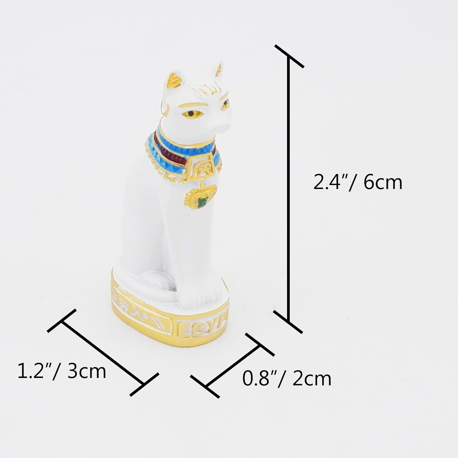 Egyptian Cat Bastet Statue Terrarium Ancient Egypt Reptile Tank Terrarium Decorations Sculpture Figurine Tanks Décor Ornament Aquarium White