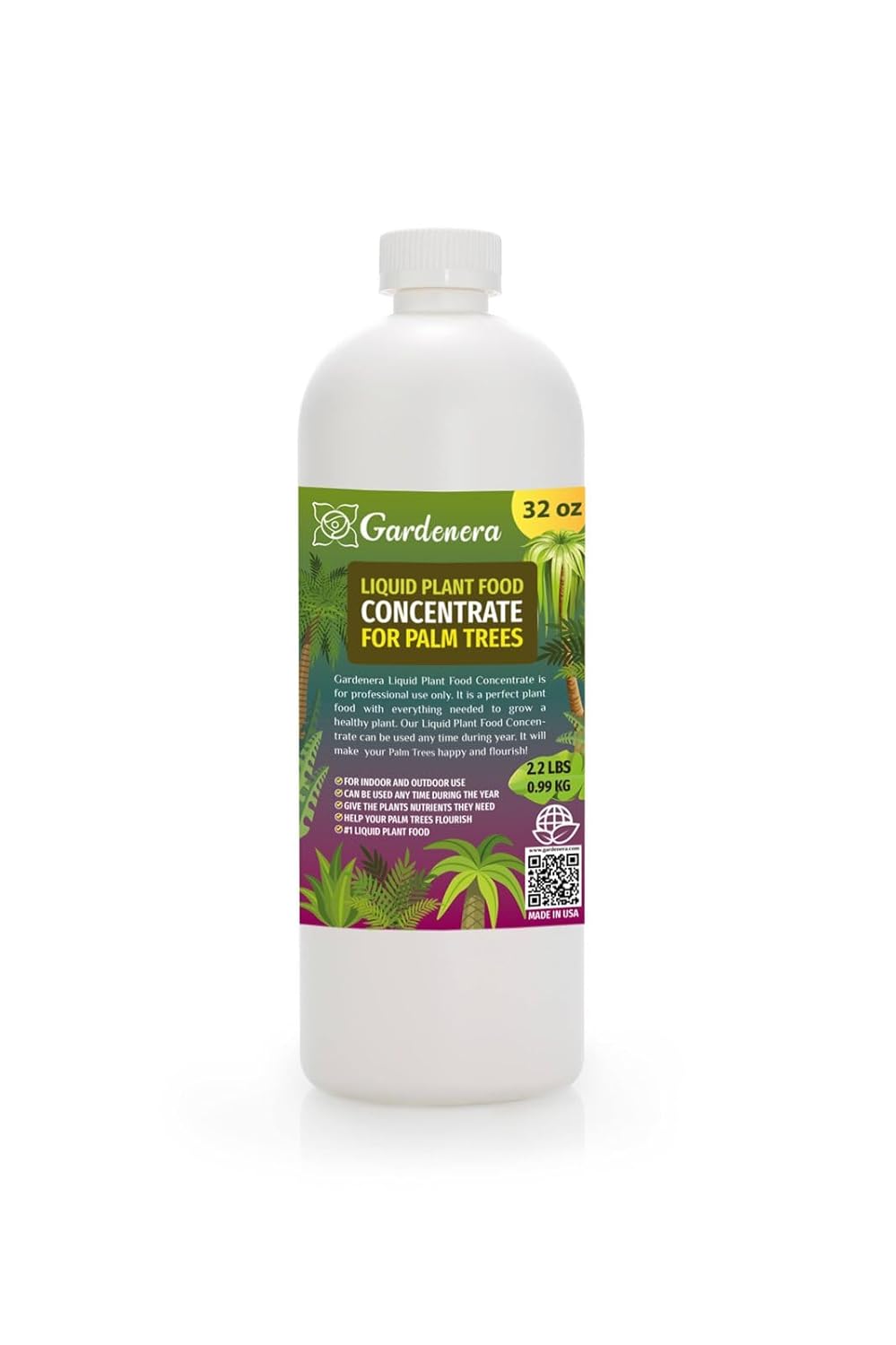 Gardenera Plant Growth Superfood for Palm Trees with 18 Essential Vitamins & Minerals - Organic Plant Food Fertilizer - Micro-Fungi and Bio-Organisms for Palm Tree Care & Growth Enhancement - 32oz