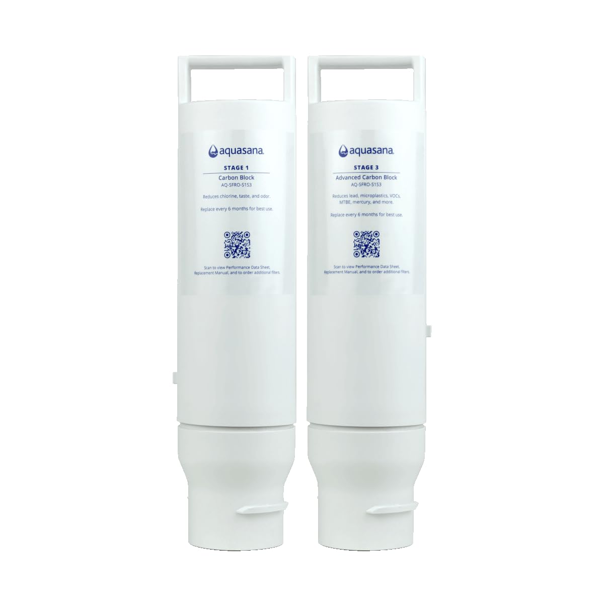 Aquasana SmartFlow™ Reverse Osmosis Water Filter Stage 1 and Stage 3 Replacement Carbon and Advanced Claryum Filters Last 6 Months - Not Compatible with OptimH2O - Replacements only