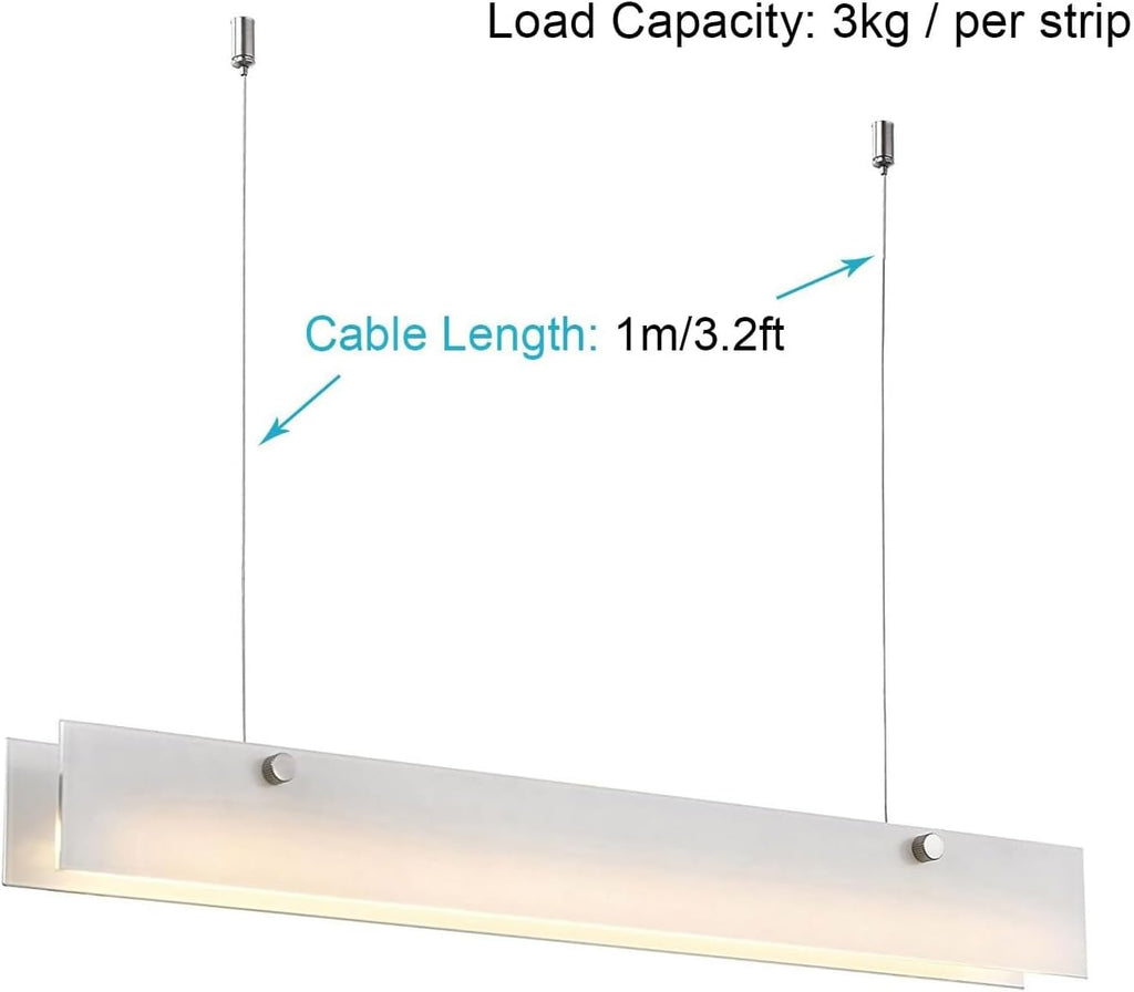 16 Pack 3.2 ft Light Hanging Wire Kit, Ceiling Suspension Cables with Adjustable Grippers for Hexagon Garage Lights, LED Panels, Aquarium Lights