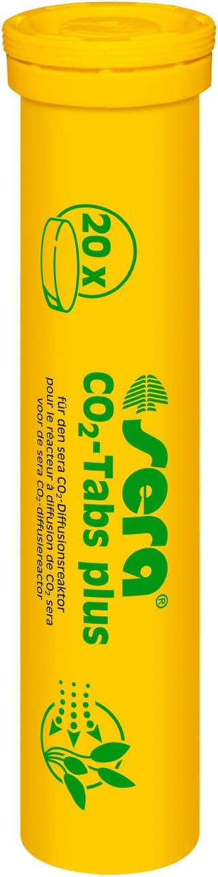 sera CO2-Tabs Plus 20 Tabl. 3.1 oz (90 g) | Each Tablet Releases 100 ml in Aquarium Co2 Reactor | Simple Use with Diffusion Reactor for Wholesome Plant Growth | C02 for Aquarium Plants