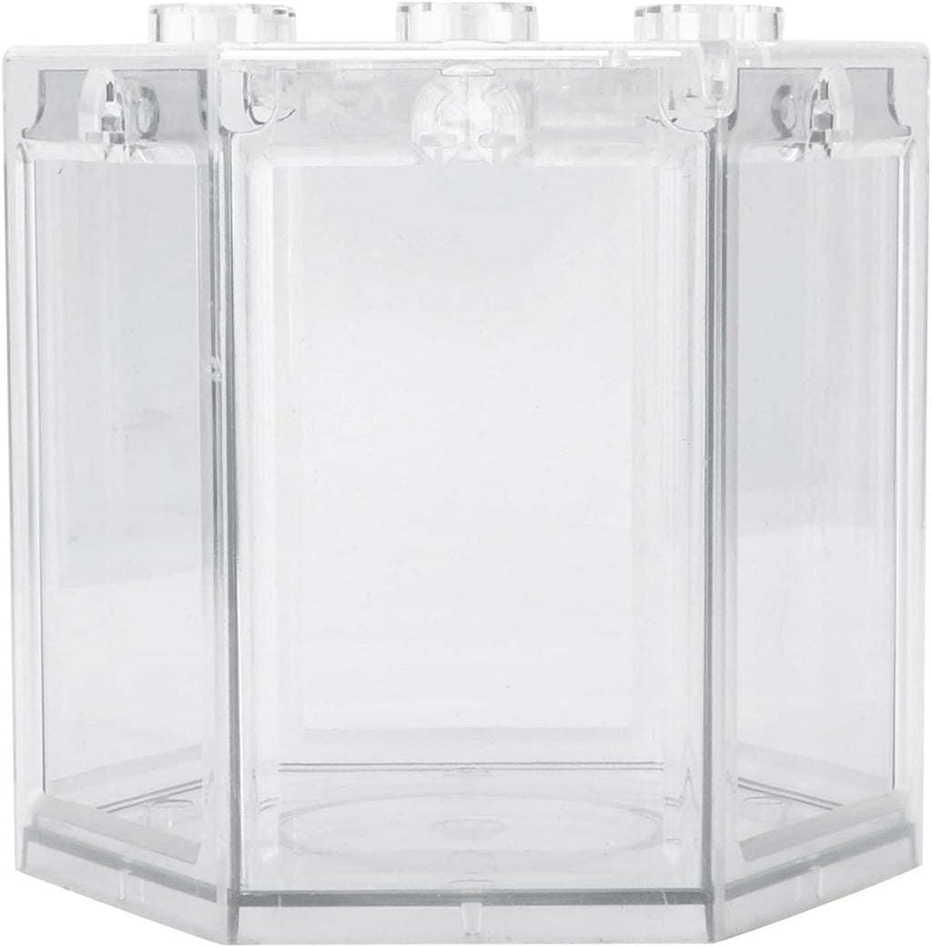 Small Betta Fish Tank, Hex Shape Portable Mini Aquarium Tank, Fish Tank Starter Kits Fish Bowl Aquarium Starter Kits for Turtle Reptile Shrimp Moss Crab Insects Habitat as Decoration(Transparent)