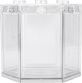 Small Betta Fish Tank, Hex Shape Portable Mini Aquarium Tank, Fish Tank Starter Kits Fish Bowl Aquarium Starter Kits for Turtle Reptile Shrimp Moss Crab Insects Habitat as Decoration(Transparent)