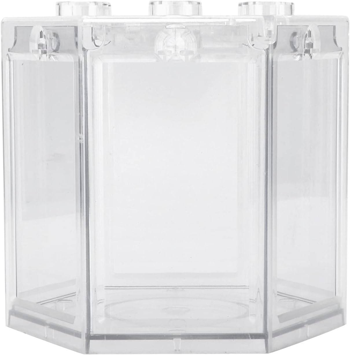 Small Betta Fish Tank, Hex Shape Portable Mini Aquarium Tank, Fish Tank Starter Kits Fish Bowl Aquarium Starter Kits for Turtle Reptile Shrimp Moss Crab Insects Habitat as Decoration(Transparent)