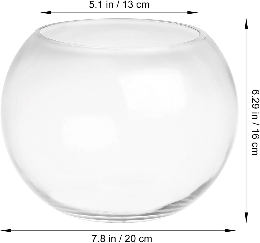 GANAZONO Office Decor Glass Vase Glass Fish Bowl Clear Terrarium Globe Flower Vase Small Goldfish Tank Bubble Planter for Wedding Event Arrangements Home Decor 20cm s