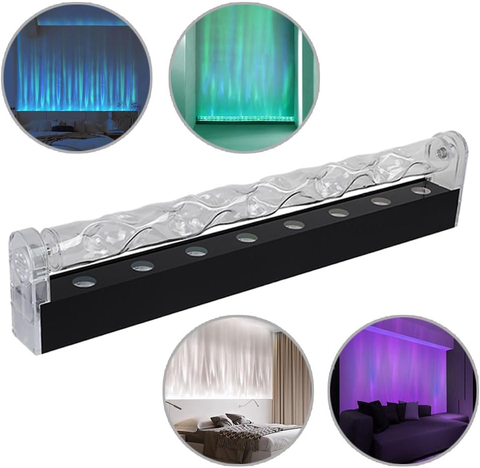 RGBW Ocean Wave Light 32.7'' Dynamic Wave Projector Lamp, APP & Remote Control Ambient Wave Wall Light, Led Waterfall with Music Sync, Aurora Visual for Living Room, Bedroom