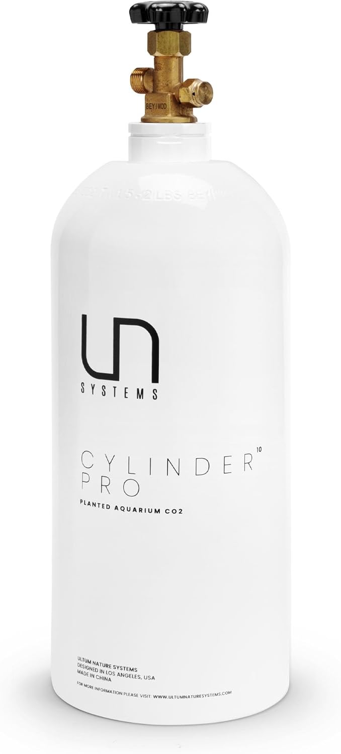 Ultum Nature Systems CO2 Cylinder Pro for Planted Aquariums - CO2 Tank w/On/Off Valve, Aluminum CO2 Canister for Aquarium Plants - Tank for Fishtank CO2 & Aquarium Accessories - 10LB