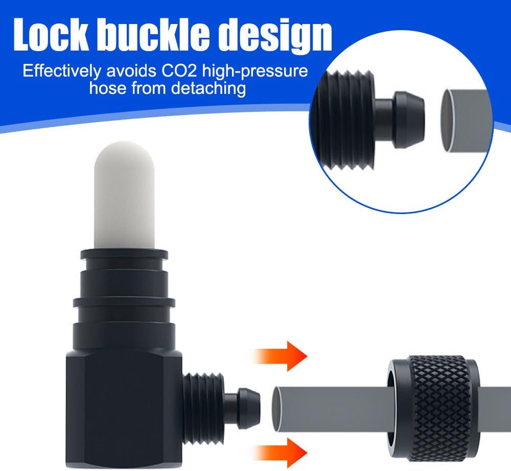 MiOYOOW Aquarium CO2 Diffuser, Aluminum Alloy Hang On Back Fish Tank External Canister Filter Accessory with Lock Buckle for Planted Tank, Nano Tank, Fish Tank Accessories