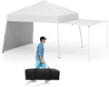 Tangkula 10x9.2 Ft Pop up Canopy with Sidewalls, UPF50+ Outdoor Tent with 8 Stakes, 4 Wind Ropes, Carry Bag, Portable Canopy Tent with Awnings for Camping, Patio, Market